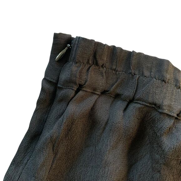 Ritu Kumar Wide Leg Pants Women's Pockets Sz Large Dressy Black High Rise Ankle - Picture 6 of 9